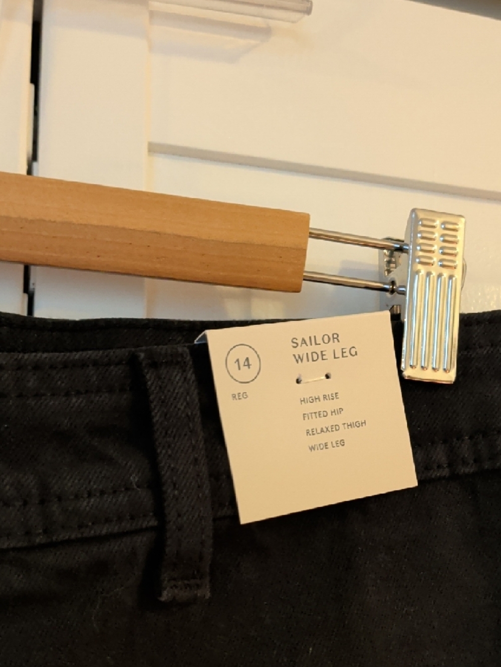 Nwt Wide Leg High Rise Salior Full Length Black Pants A New Day 14 - Picture 2 of 3